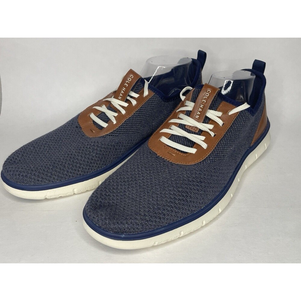 Cole Haan Men Sneakers Zerogrand Generation Stitch Blue/Brown Men's Size 12 Knit